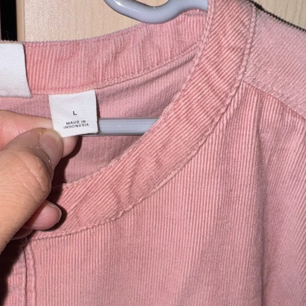 Old Navy Girls Pink Corduroy Button Front Dress Long Sleeve Size L 10/12